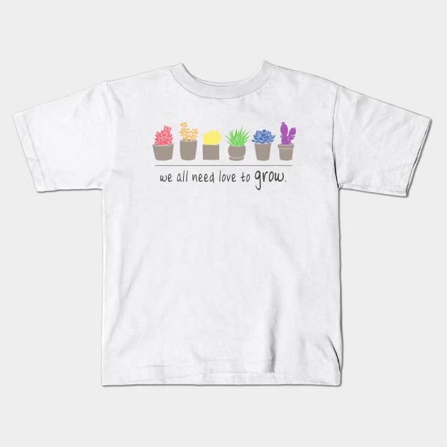 Succulent Pride Kids T-Shirt by meganrenaeart